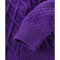 Babyhug Knit Full Sleeves Sweater Cable Knit Design - Purple
