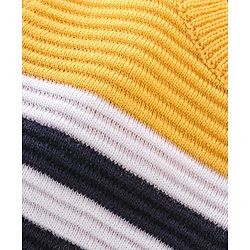 Babyhug Knit Full Sleeves Striped Sweater - Navy Blue & Yellow