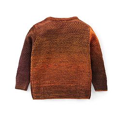 Babyhug Knit Full Sleeves Textured Sweater - Brown