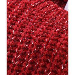 Babyhug Knit Full Sleeves Sweater Cable Knit Design - Red
