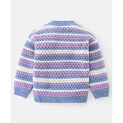 Babyhug Knit Full Sleeves Striped Sweater - Multicolour