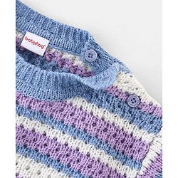 Babyhug Knit Full Sleeves Striped Sweater - Multicolour