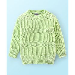 Babyhug Knit Full Sleeves Sweater with Cable Knit Design - Green