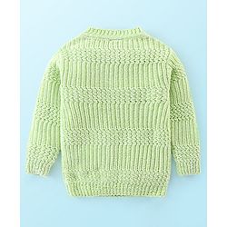 Babyhug Knit Full Sleeves Sweater with Cable Knit Design - Green