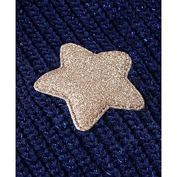 Babyhug Knit Full Sleeves Sweater with Star Design - Navy Blue