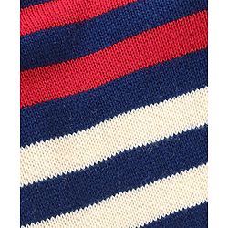 Babyhug Knitted Full Sleeves Striped Sweater Set - Red & Cream