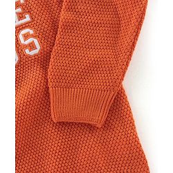 Babyhug Knit Full Sleeves Sweater with Text Design - Orange