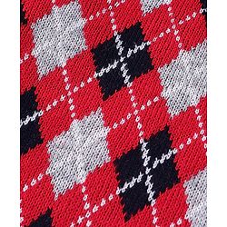 Babyhug Full Sleeves Sweater and Pant Set Intarsia Print - Red & Navy Blue