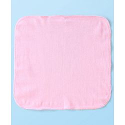 Babyhug Cotton Knit Wash cloth Polka Dot Print Pack of 6 - Pink & White