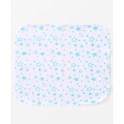 Babyhug Cotton Knit  Wash cloth Star Print Pack of 6 - Blue & White