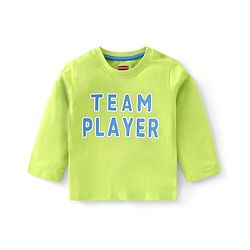 Babyhug 100% Cotton Knit Full Sleeves With T-Shirt Jacket & Lounge Pants & Text Print - Blue & Green