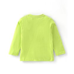 Babyhug 100% Cotton Knit Full Sleeves With T-Shirt Jacket & Lounge Pants & Text Print - Blue & Green