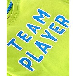 Babyhug 100% Cotton Knit Full Sleeves With T-Shirt Jacket & Lounge Pants & Text Print - Blue & Green