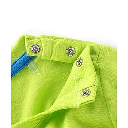 Babyhug 100% Cotton Knit Full Sleeves With T-Shirt Jacket & Lounge Pants & Text Print - Blue & Green