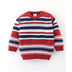 Babyhug Knit Full Sleeves Stripe Print Sweater - Multicolor