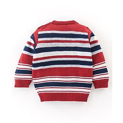 Babyhug Knit Full Sleeves Stripe Print Sweater - Multicolor