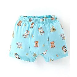 Babyhug 100% Cotton Briefs Striped & Tiger Print Pack of 3 - Blue & Yellow