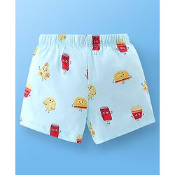 Babyhug 100% Cotton Briefs Striped & Fries Print Pack of 3 - Blue & Yellow