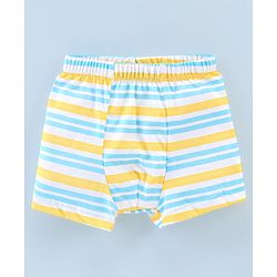 Babyhug 100% Cotton Knit Briefs Stripes & Elephant Print Pack of 3 - Orange & Blue