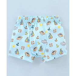 Babyhug 100% Cotton Knit Briefs Stripes & Elephant Print Pack of 3 - Orange & Blue