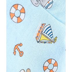 Babyhug 100% Cotton Knit Briefs Stripes & Elephant Print Pack of 3 - Orange & Blue