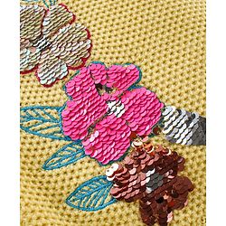 Babyhug Knit Fulkl Sleeves Sequins Embroidered Pullover - Yellow