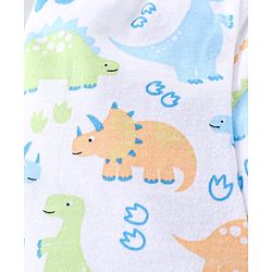 Babyhug 100% Cotton Knit Briefs Stripes & Dino Print Pack of 3 - Green & White