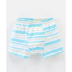 Babyhug 100% Cotton Knit Briefs Stripes & Jungle Print Pack of 3 - Green & Blue