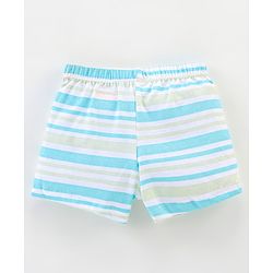Babyhug 100% Cotton Knit Briefs Stripes & Jungle Print Pack of 3 - Green & Blue