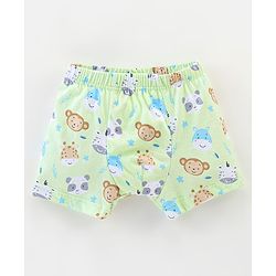 Babyhug 100% Cotton Knit Briefs Stripes & Jungle Print Pack of 3 - Green & Blue
