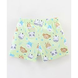 Babyhug 100% Cotton Knit Briefs Stripes & Jungle Print Pack of 3 - Green & Blue