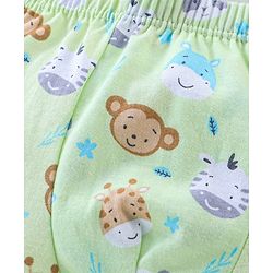 Babyhug 100% Cotton Knit Briefs Stripes & Jungle Print Pack of 3 - Green & Blue