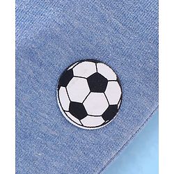 Babyhug Single Jersey Full Sleeves T-Shirt and Lounge Pant Soccer Print - White & Blue