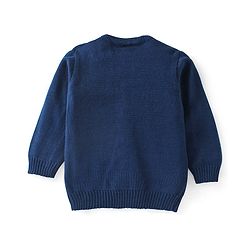 Babyhug Full Sleeves Sweater and Pant Set Heart Design - Navy Blue