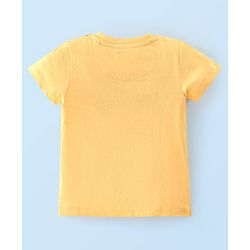 Babyhug Cotton Half Sleeves T-Shirt With Striped & Leopard Print Pack Of 3 - Blue Yellow & White