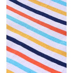 Babyhug Cotton Half Sleeves T-Shirt With Striped & Leopard Print Pack Of 3 - Blue Yellow & White