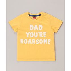 Babyhug Cotton Half Sleeves T-Shirt With Striped & Leopard Print Pack Of 3 - Blue Yellow & White