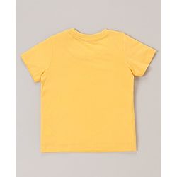 Babyhug Cotton Half Sleeves T-Shirt With Striped & Leopard Print Pack Of 3 - Blue Yellow & White