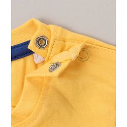 Babyhug Cotton Half Sleeves T-Shirt With Striped & Leopard Print Pack Of 3 - Blue Yellow & White