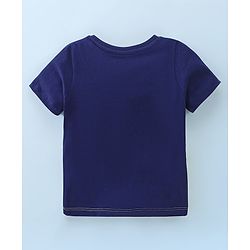 Babyhug Cotton Knit Half Sleeves Soccer & Text Printed T-Shirt - Grey & Blue