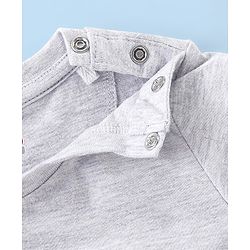 Babyhug Cotton Knit Half Sleeves Soccer & Text Printed T-Shirt - Grey & Blue