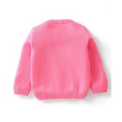 Babyhug Full Sleeves Pullover Sweater with Bunny Design - Pink