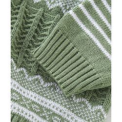 Babyhug Knitted Full Sleeves Baby Sweater Set Cable Knit Design - Green