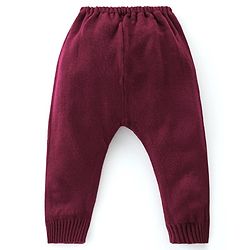 Babyhug Knit Full Sleeves Sweater Heart Design Set - Purple