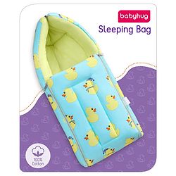 Babyhug Cotton Sleeping Bag Duck Print- Blue