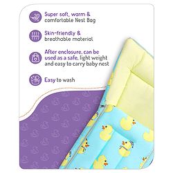 Babyhug Cotton Sleeping Bag Duck Print- Blue