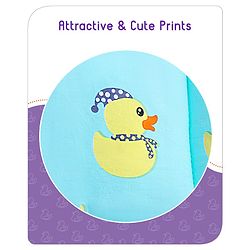 Babyhug Cotton Sleeping Bag Duck Print- Blue