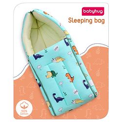 Babyhug Cotton Sleeping Bag Duck Print- Blue