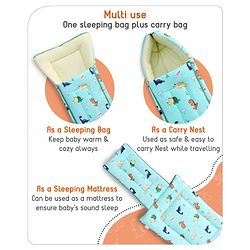 Babyhug Cotton Sleeping Bag Duck Print- Blue