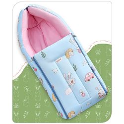 Babyhug Cotton Sleeping Bag Duck Print- Blue